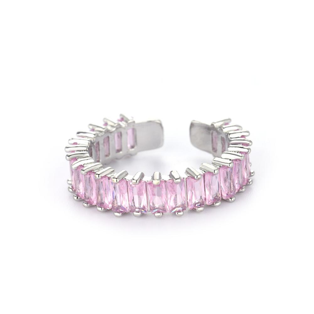 

Y2K Colorful Zircon Stainless Steel Rings for Women Silver Color Open Finger Ring Wedding Jewelry Punk Hip Hop Accessories Gifts gold color рожевий