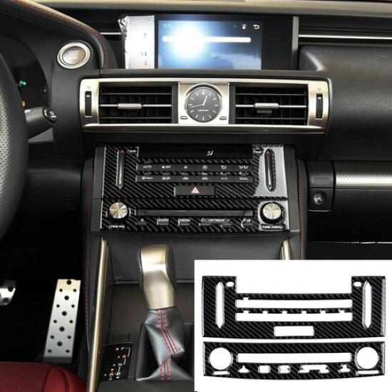Carbon Fiber Air Condition CD Panel Cover Trim FOR LEXUS IS250 IS350 2014-2018