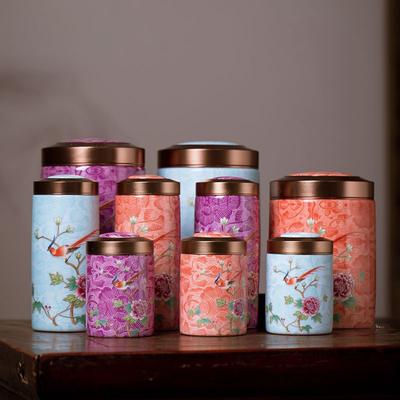 Color Ceramic Tea Caddy Mini Candy Jar Household Tin Lid Sealed Bottle Portable Nuts Coffee Bean Medicinal Herb Storage Bottle