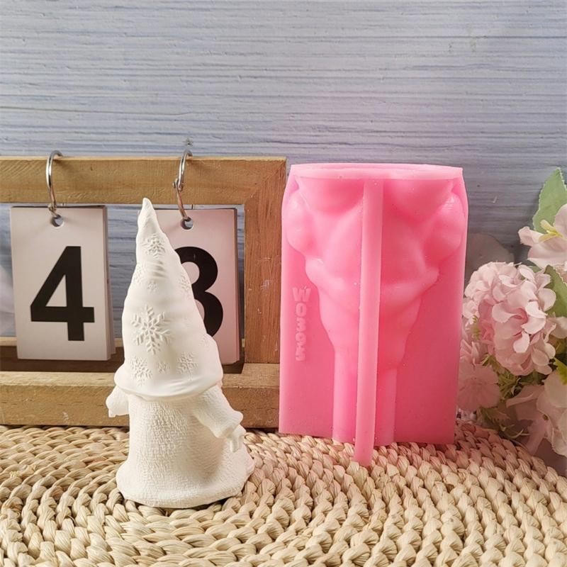 Christmas Desk Ornament Mould Silicone Mold for Gnome Figurine Shaped Decoration Gypsum Molds Jewelry Making Supplies
