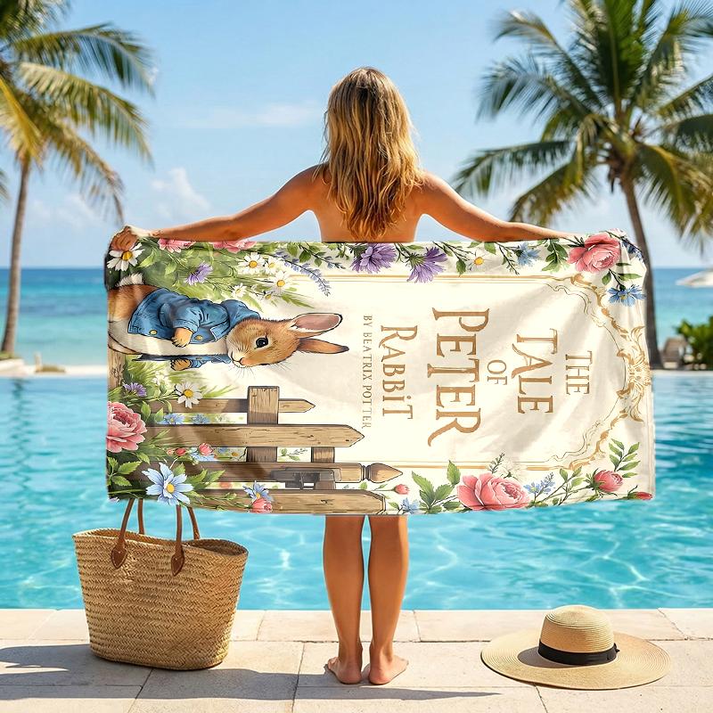 Peter Rabbit Fashion Beach Towel: Ideal for Summer Adventures Soft, Absorbent and Quick Drying Suitable for Swimming and Bathing