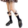 Women's Cotton Crew Socks Cross Bandage Calf Socks Sweet Cute Ankle Socks Lolitas JK Students Girls Knee Socks Hosiery