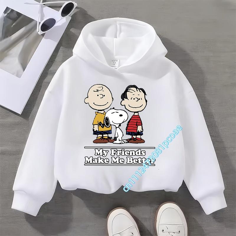 Snoopy children's hooded sweatshirt for boys, girls, casual top with cartoon print, long sleeve, autumn/winter collection