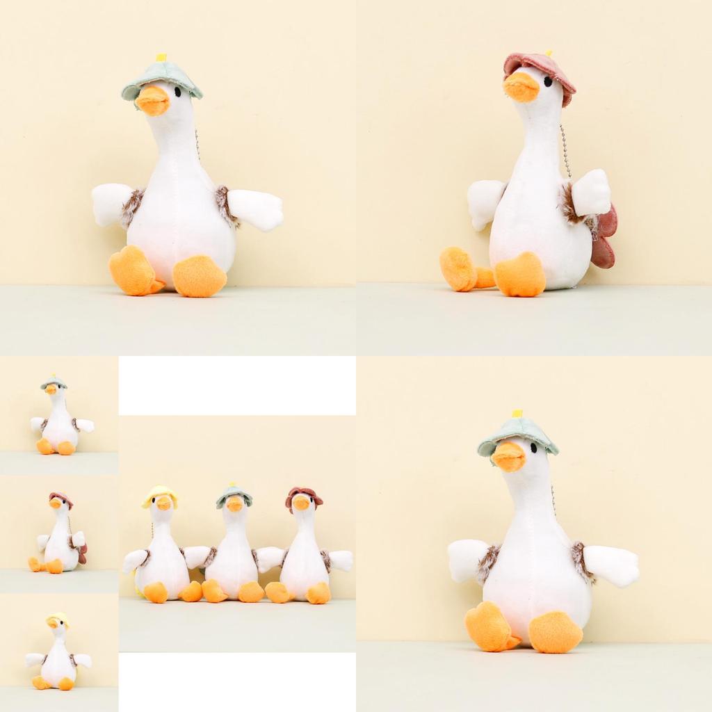 Cute White Goose Plush Toy Keychain Cartoon Duck Doll Backpack Accessory