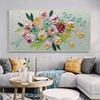 Golden Flower Abstract Home Decor Oil Painting Printed On Canvas Wall Art for Living Room Modern Posters Vintage Quadros Nordic