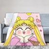 Sailor Moons Soft Blanket  Children Plush Bedding Throws Aesthetic Couch Chair Flannel Bedspread Sofa Bed Cover