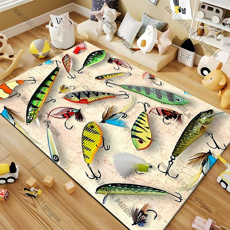 15 Sizes Colored Fishhook Area Rug,Carpet for Living Room Bedroom Sofa Doormat Decoration,Non-slip Floor Mat Outdoor Rug