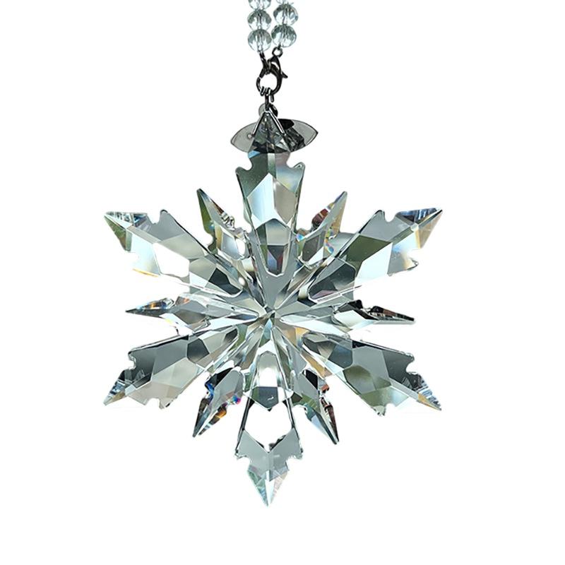 

Подвеска Автомобильный Кристальный Аксессуар Геометрический Дизайн Рождественской Снежинки Подарок Женщине Transparent