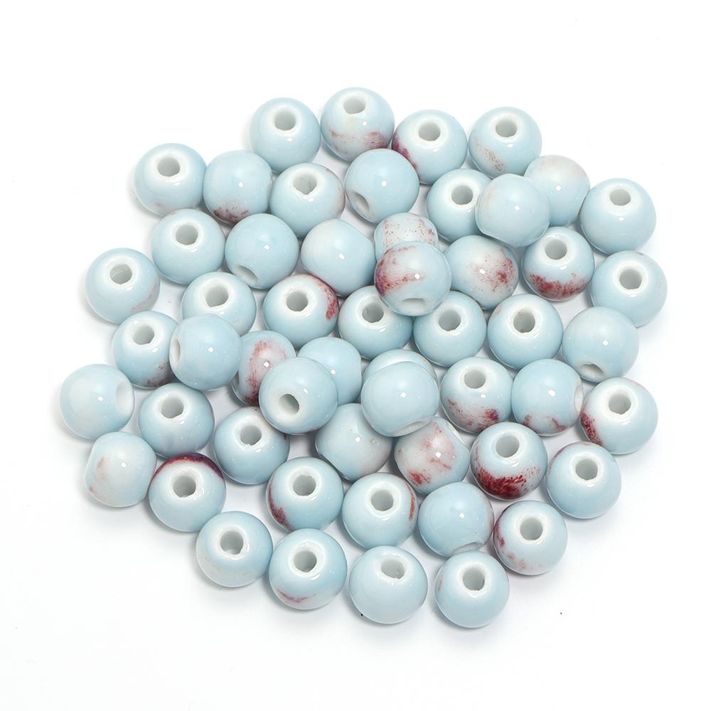 10pcs/lot Colorful Round Shape Ceramic Beads Spacer Beads For Jewelry Making DIY Loose Beads Bracelet Necklace Gift Accessories
