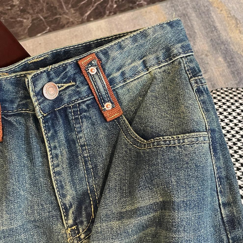 American Retro High-Waisted Blue Wide-Leg Denim Pants for Women - Trendy Slimming Summer Style