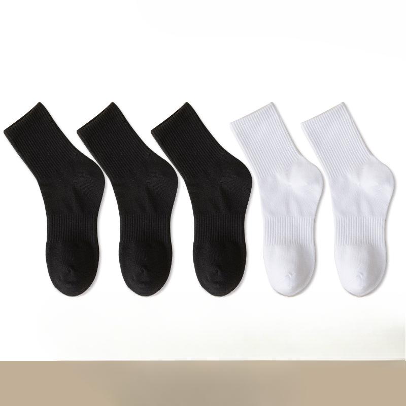 5 Pairs of Men's Spring and Autumn Retro High Elastic Sports Waist Socks