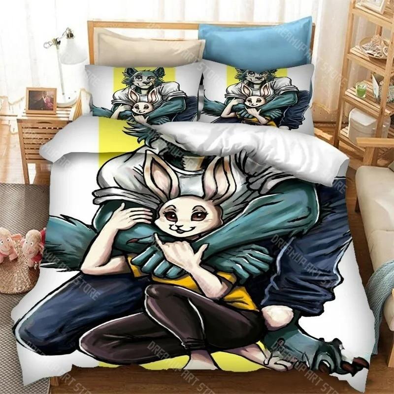 Anime BEASTARS 3D-Druck Bettwäscheset Bettbezüge Kissenbezüge Bettdecke Bettwäsche-Sets Bettwäsche Heimtextilien