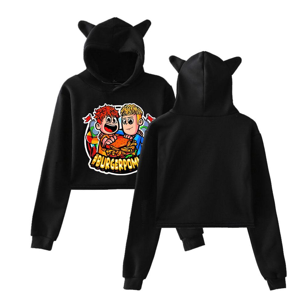 Women Icrimax Burgerpommes Printed Lady Sweatshirt Tracksuit Long Sleeve Female Cropped Top Fashion Korean Clothes Harajuku