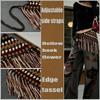 Bohemian Crochet Tassel Waist Scarf Adjustable Fringe Layering Accessory for Women