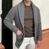 Men's Autumn Collared Long-Sleeve Knit Cardigan Sweater Collared Vintage Casual Outerwear