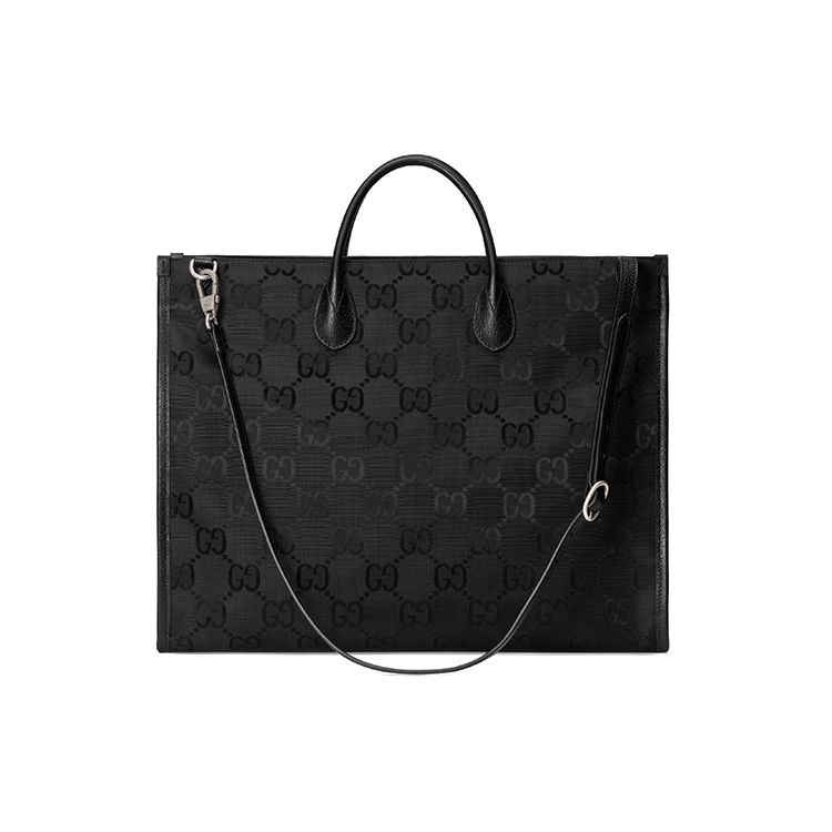 Gucci Off The Grid Logo Leather Tote Bag Men Tote Bag Black 630353-H9HAN-1000