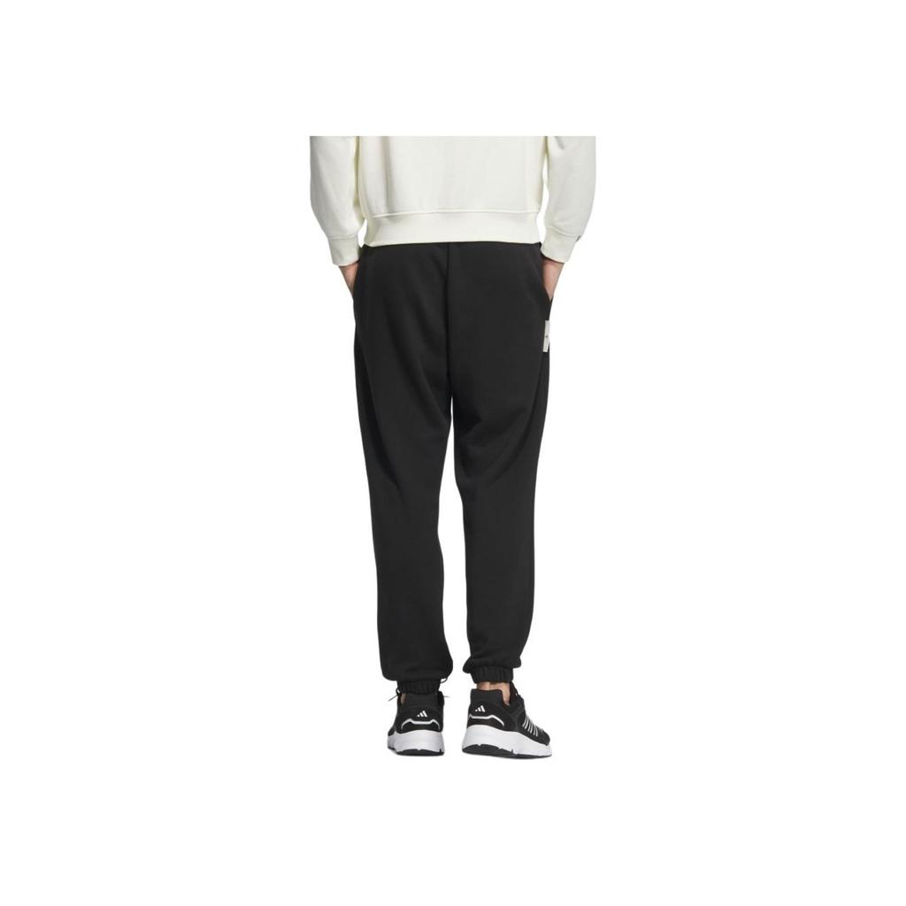 adidas Sports Livsstil Serie Bokstav Logo Trykk Avslappet Enkel Komfortable Mansjetter Strikket Joggebukse Unisex Joggebukse Svart JM9112