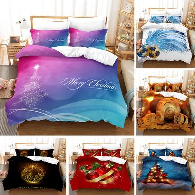 Christmas Gift 3D Digital Printing Quilt Cover Three-Piece Set