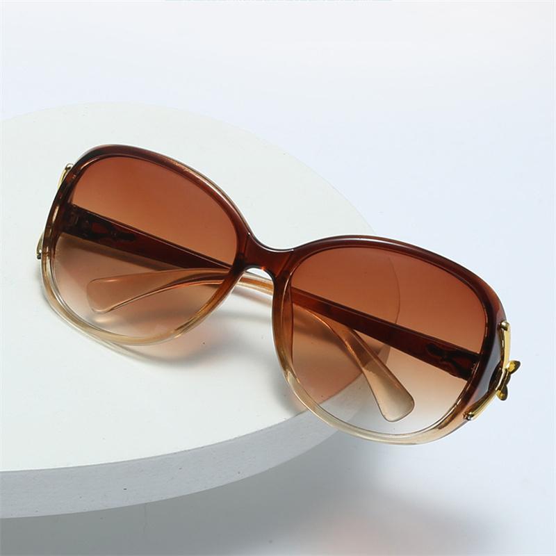 Mote Gradient Solbriller Klassikere Kvinner Elegant revehode buede solbriller Retro solskjerm, ikke-polariserte briller