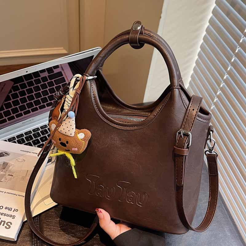 Retro-Eimer-Tragetasche mit großem Fassungsvermögen, Eine Nischen-Einkaufstasche für Pendler, einseitig tragbar, Crossbody