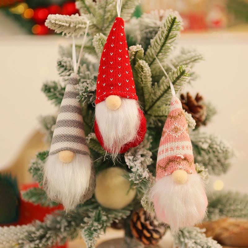 Christmas Knit Faceless Old Man Tree Ornaments - Small Hanging Pendants
