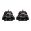 2Pcs Service Bell Exquisite Clear Sound Classic Shape Polishing Glossy Nonslip Base Call Bell for Hotel Restaurant
