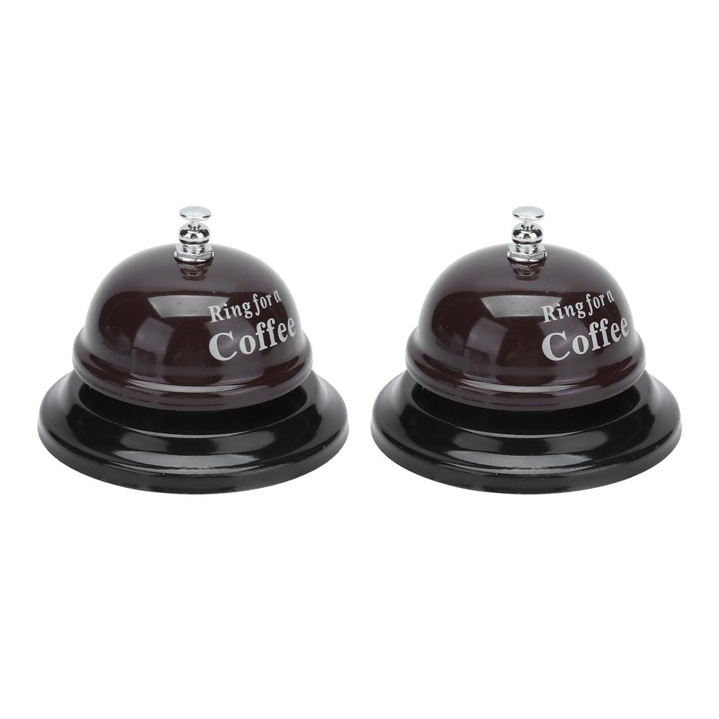 2Pcs Service Bell Exquisite Clear Sound Classic Shape Polishing Glossy Nonslip Base Call Bell for Hotel Restaurant