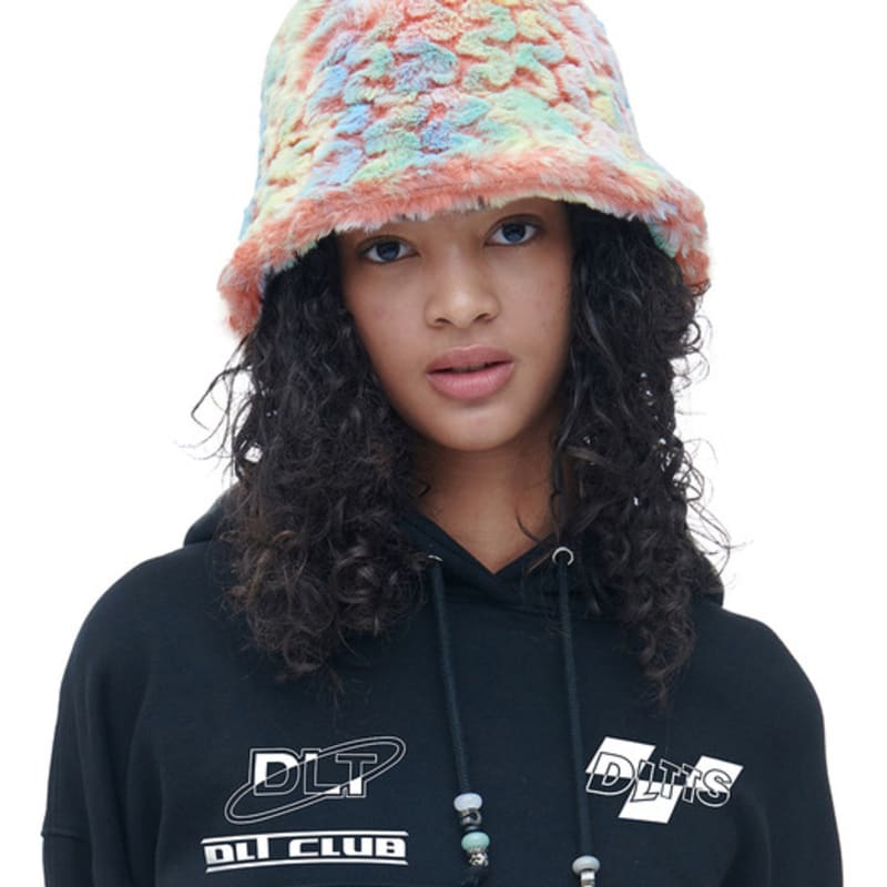 DILETTANTISME Orange Marmalade Eco-Fur Bucket Hat