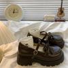 Fashion Retro Thick Soled Women's Shoes 2025 Spring and Autumn New Uniform Bow Leather Pumps Loafers Shoes Cute Student Single Shoes