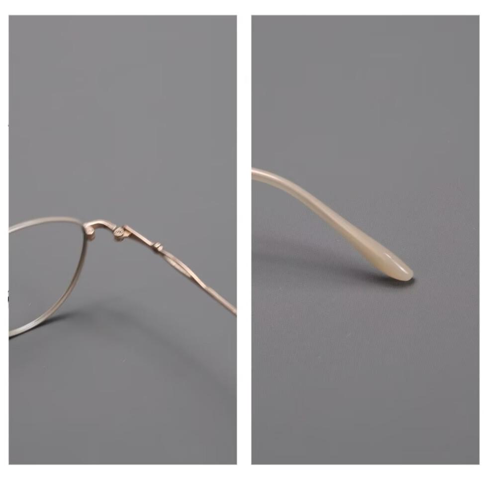 Women's Fashionable Pure Titanium Myopia Eyeglass Frames with Thin Metal Rim, Suitable for Prescription Reading Glasses.