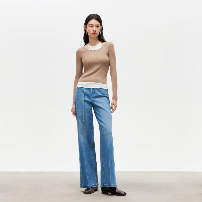 

Женский трикотажный костюм-двойка из смесовой шерсти с круглым вырезом VEROMODA L