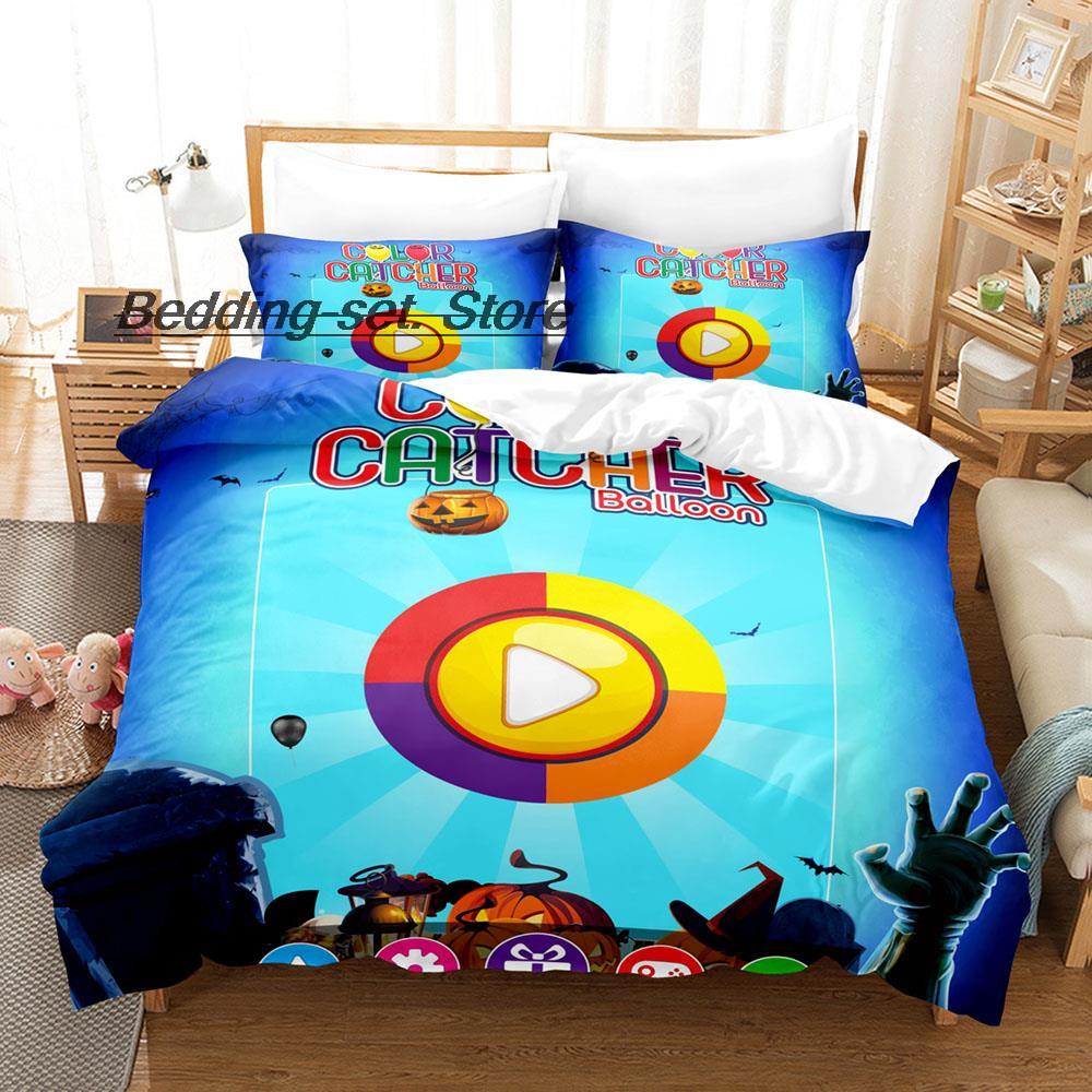 Angry Geometry Dash Bedding Set Single Twin Full Queen King Size Bed Set Game Bedroom Duvetcover Sets Anime Bed Sheet Set
