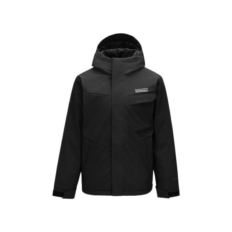 Skechers Серия Outdoor Удобная Однотонная Простая Пуховая Куртка Мужская Верхняя одежда Угольно-Черный P425M046-0018 M