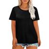 Plus Size Women Fashionable Casual Loose Fit Short Sleeve Top