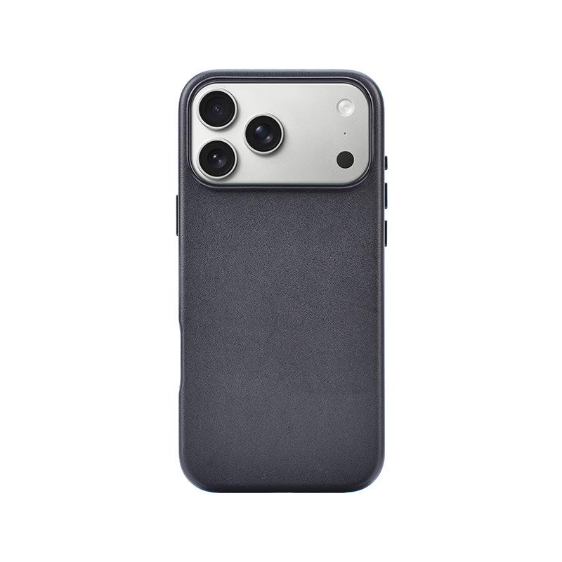 

iPhone 17 Pro MagSafe Leather Texture Phone Case + Air Series Charging Protective Case iPhone 17 Pro Max MagSafe чёрный