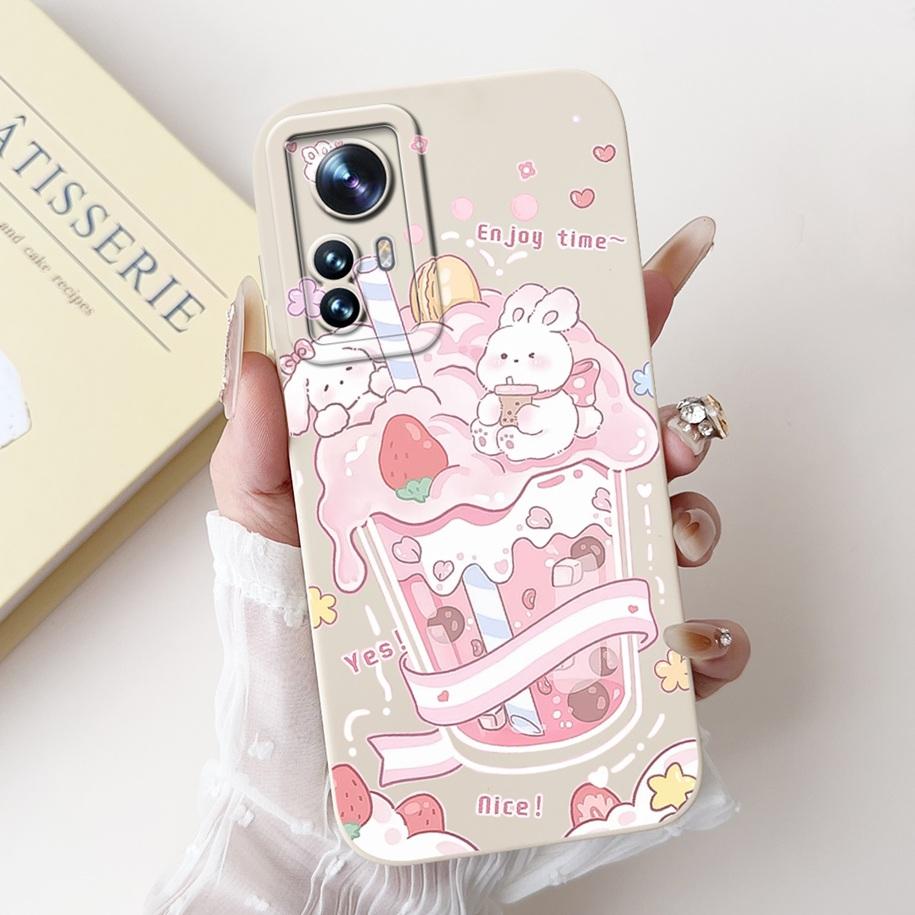 For Xiaomi 12 Pro Case Mi 12 12X 12S Cover Cute Cartoon Rabbit Panda Soft Silicone Lens Protective Cases For Xiaomi 12S Pro Capa