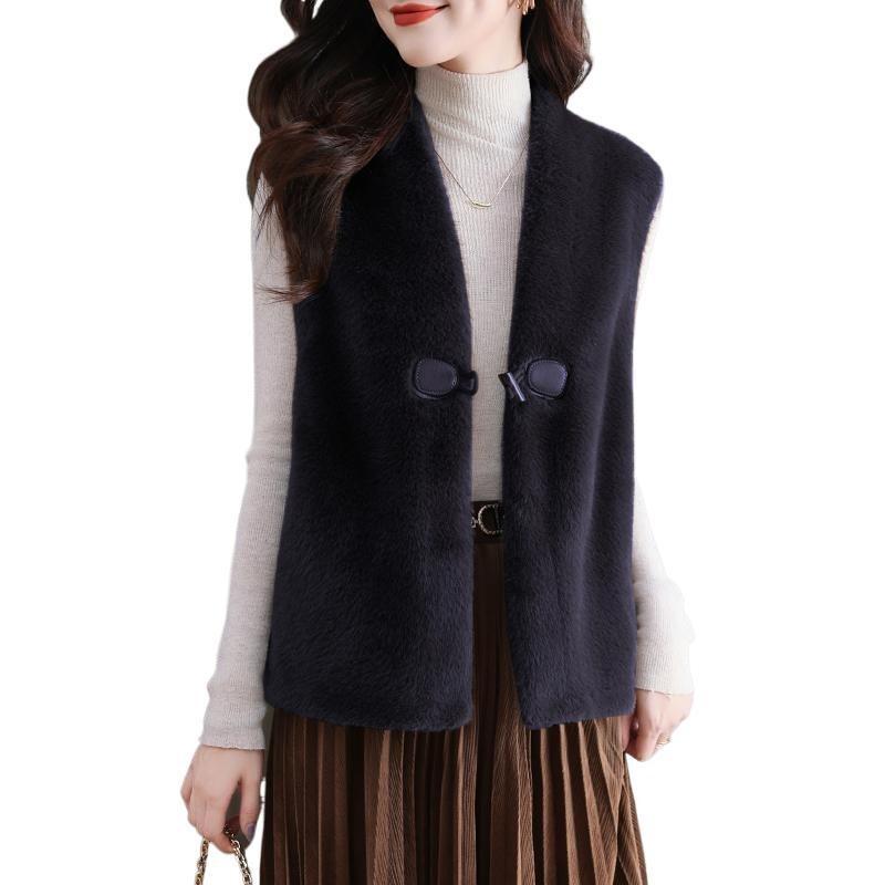 Spring and Autumn New Imitation Mink Velvet Vest Fur Jacket Fashion Wear Winter Short Imitation Mink Vest