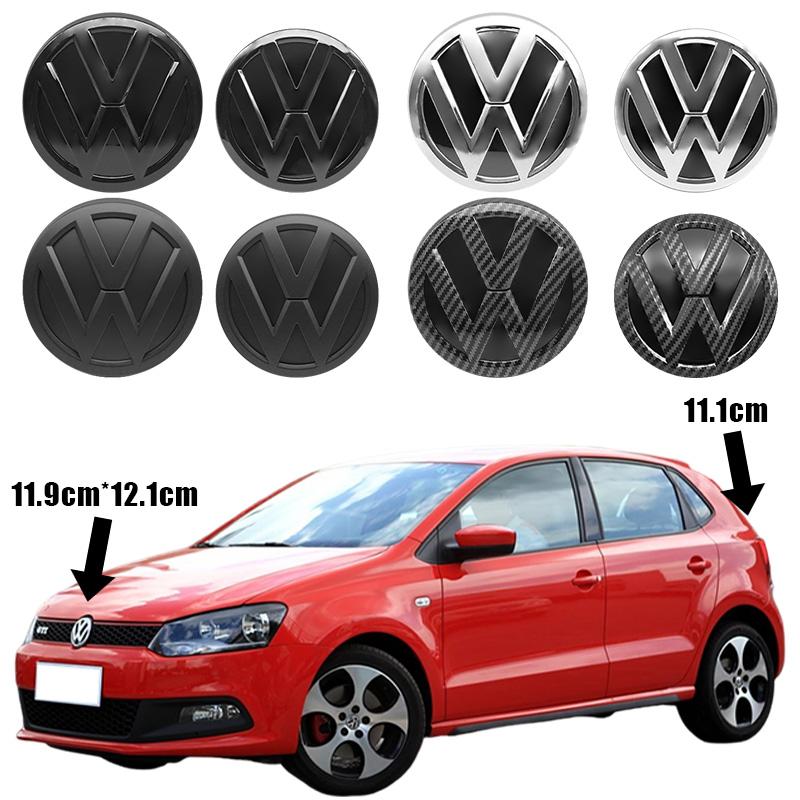 Für VW VOLKSWAGEN Neu 2 Stück VW Frontgrill-Emblem Heckklappen-Emblem Logo Dekoration Für Volkswagen Polo 6 6C 2014-2018 Auto Re