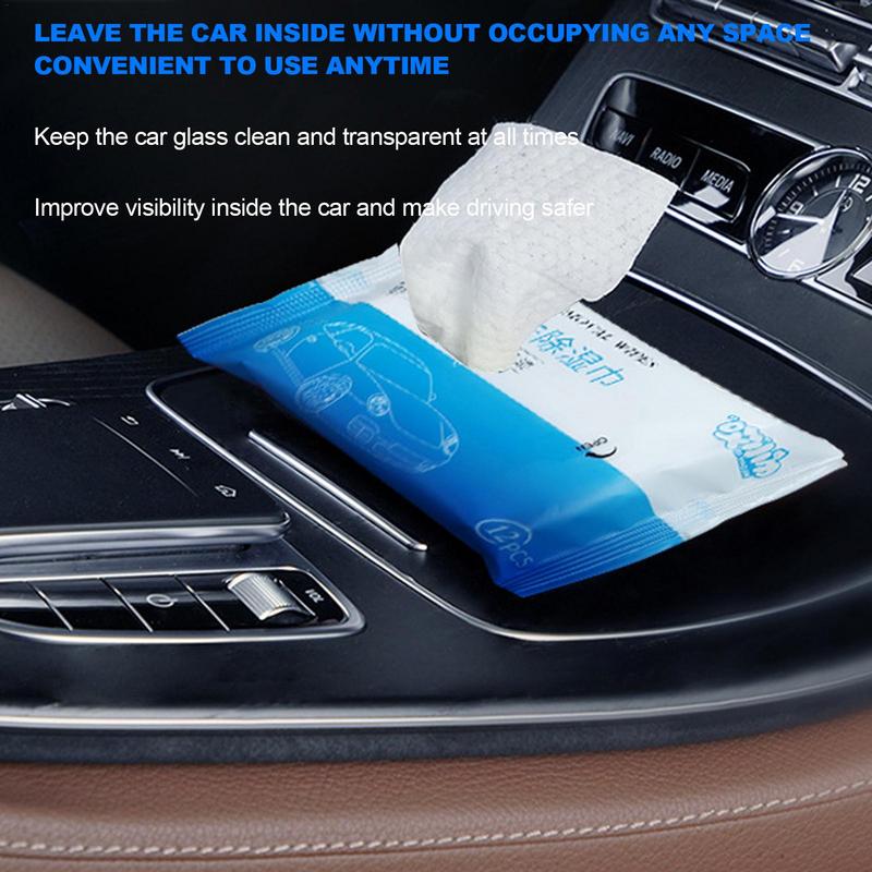 Car Glass Cleaner Wipes Oil Film Cleaner Glass Cleaner Wipes Stain Remover Glass Film Removal Wipes 12 Count Cleaning Wipes