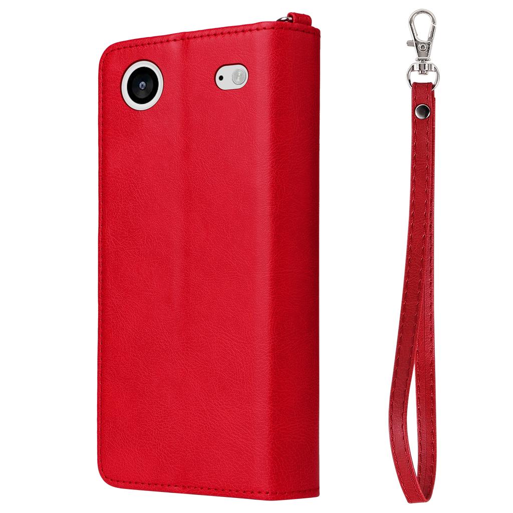 For iPhone Air Magnetic Leather Case Mobile Cover with Detachable Zipper Wallet Strap