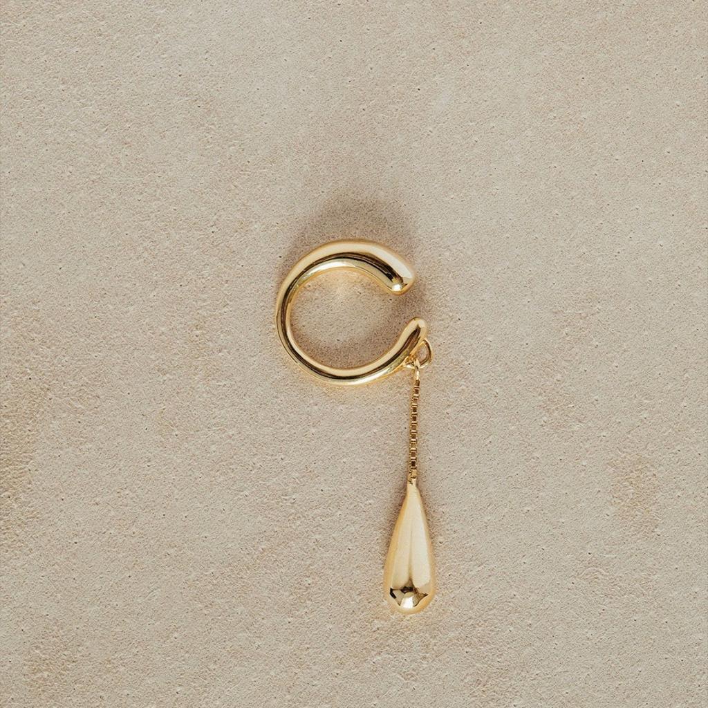 Trendy C-shaped Metal Teardrop Tassel Ear Cuff Clip Earrings for Women Girls Fake Cartilage Non-Piercing Jewelry Gifts