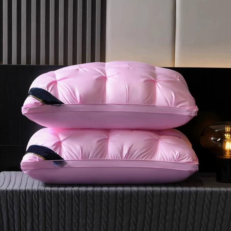 1PC Luxury 5-Star Hotel Quality Pillow, 48*74 Cm- Deep Sleep Neck Support, Non-Collapse High Pillow Core for All Seasons