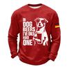 Men's Casual Loose Fit Crew Neck Sweatshirt with Graphic Print Long Sleeve Comfortable Pullover for Everyday Wear