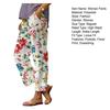 Women Casual Pants Elastic High Waist Drawstring Straight Wide Leg Pants Digital Floral Print Beach Office Daily Long Trousers