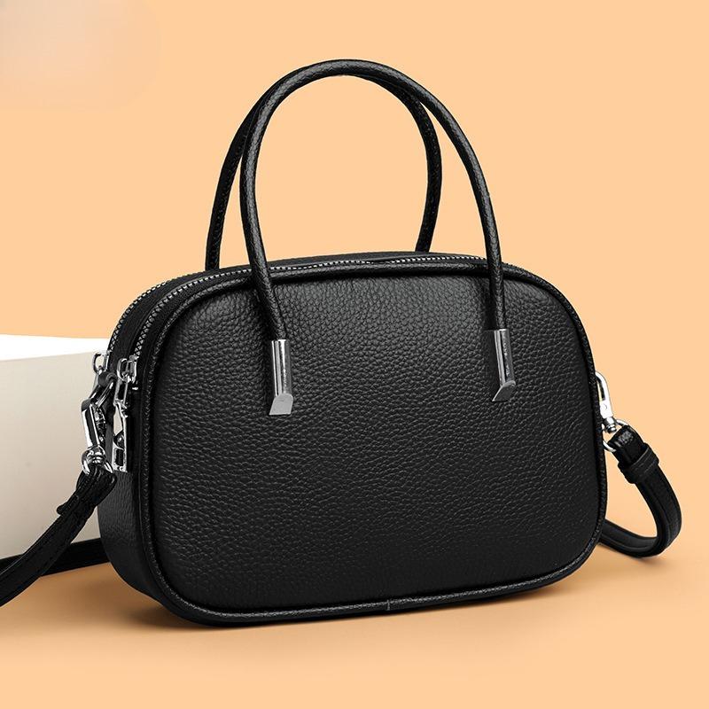 Genuine Leather Handbag, Fashionable Large-capacity Single-shoulder Crossbody Bag, Women's Bag