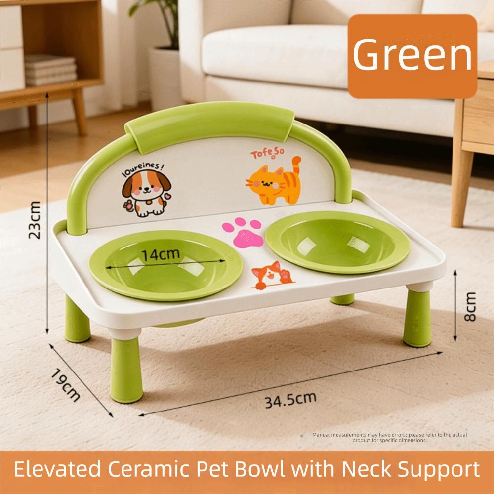 New Double Bowl Cat Feeder High-legged Easy Clean Pet Bowl Dog Bowl Pet Supplies