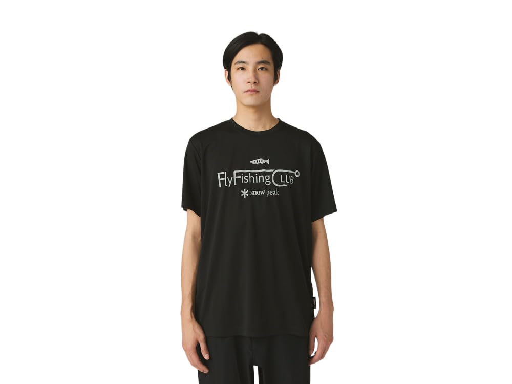 Snow Peak Графическая футболка с коротким рукавом и размером S Flyfishing Club SPF-TS-25AU902, мужская/женская, черная,
