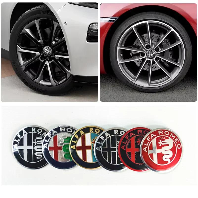 UHNPV1 TFLGX1 4Pcs 60MM 10pin Car Wheel Center Hub Caps Badge Tire Rim Covers For Alfa Romeo Giulia Stelvio Giulietta 147 156 159 Mito Tonale