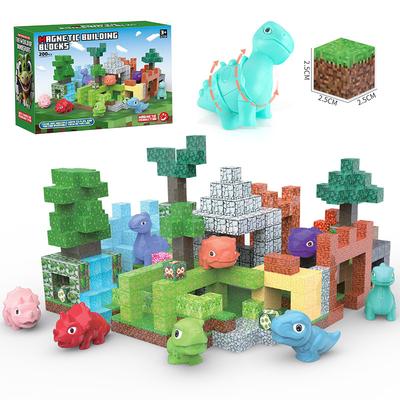 2.5Cm My Magnetic Building Block World, Dinosaur Rubik'S Cube Magnetic Block Diy Build Block Set Toy