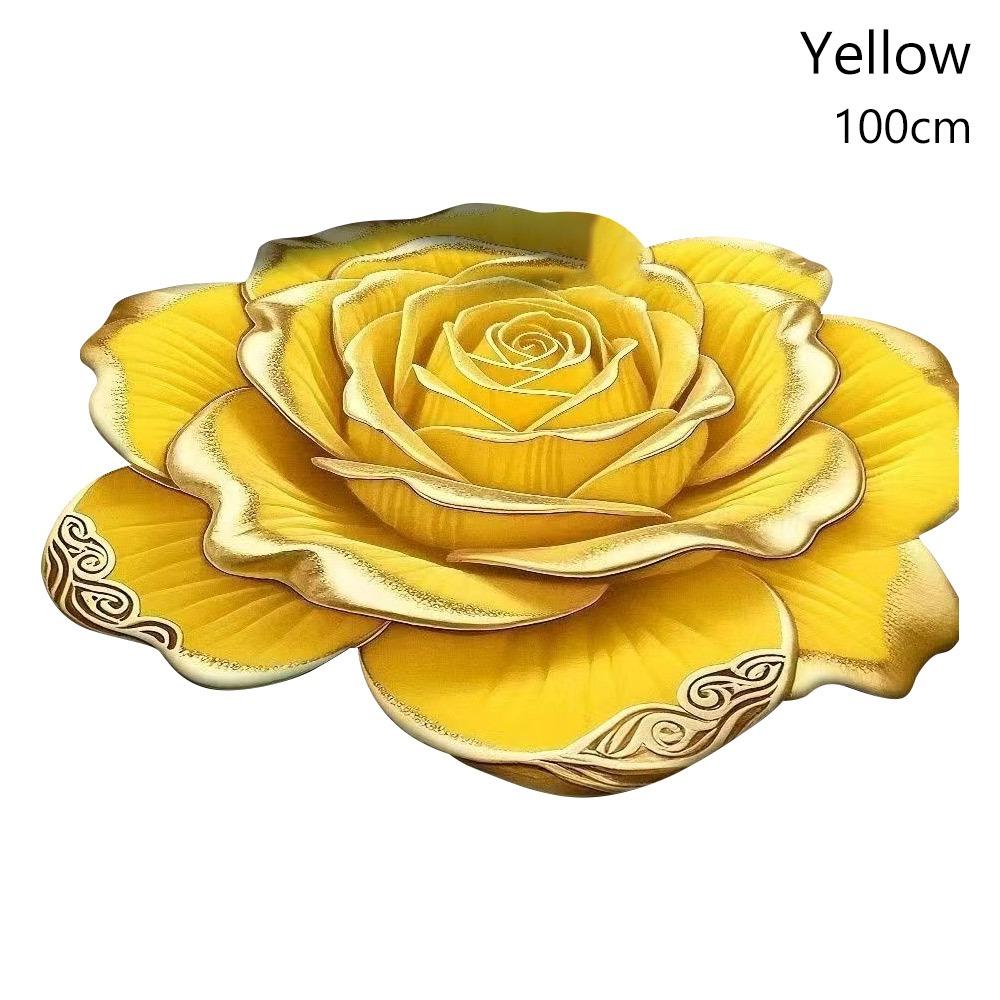 Non-slip Rose Floor Mat Special-shaped Bathroom Floor Mat  for Living Room Tea Table Bedside